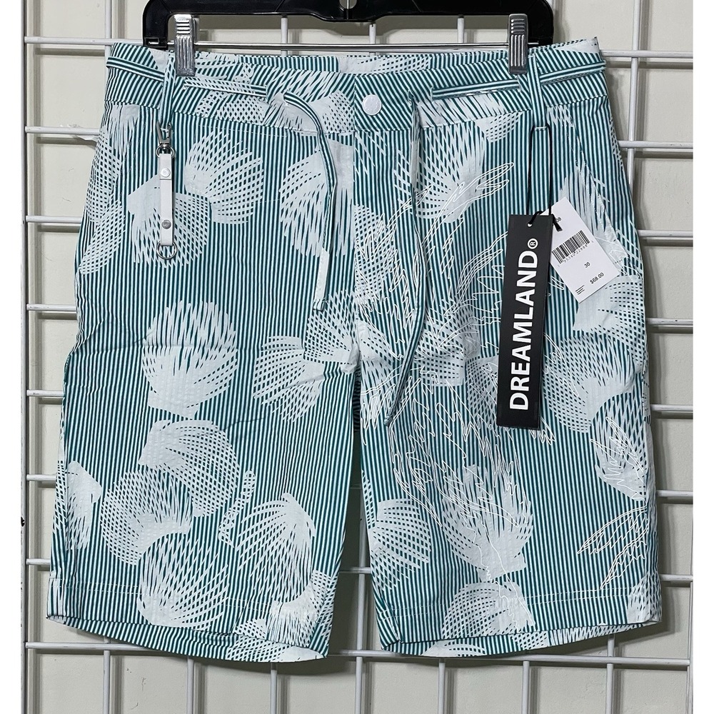 Dreamland Men's Aqua‎ Stripe Shell Shorts Size 30 - Picture 2 of 8